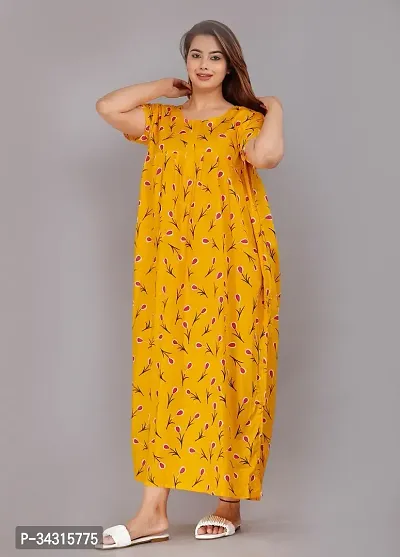 Elegant Cotton Printed Nighty For Women-thumb0