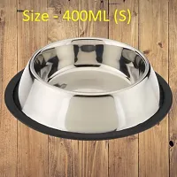 The Happy Pet SS (S) 400 ml Anti Skid Bowl Colored with Black Rubber Base-thumb1