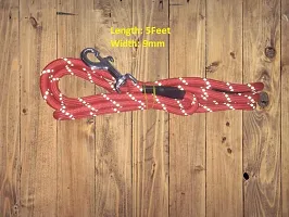 The Happy Pet Reflecting Polyester Cotton Rope Width: 9mm Length: 5Feet (Red)-thumb2