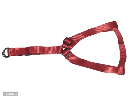 The Happy Pet Nylon Harness (M) Width: 1 Inch, Chest: 16-22 inch (Red)