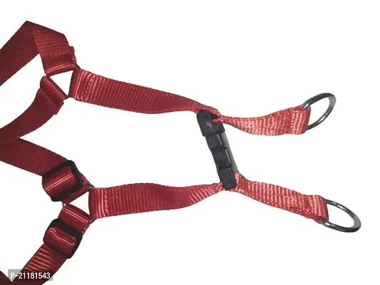 The Happy Pet Nylon Harness (M) Width: 1 Inch, Chest: 16-22 inch (Red)-thumb2