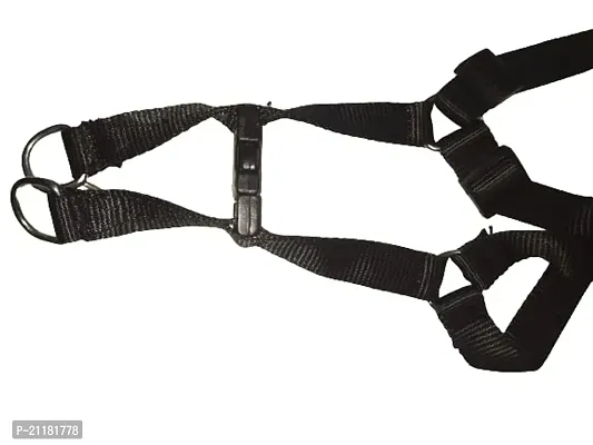 The Happy Pet Nylon Harness (M) Width: 1 Inch, Chest: 16-22 inch (Black)-thumb2
