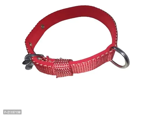 The Happy Pet Double Shade Nylon Collar(S) Width: 0.75rdquo;, Length: 40CM (Red  White)