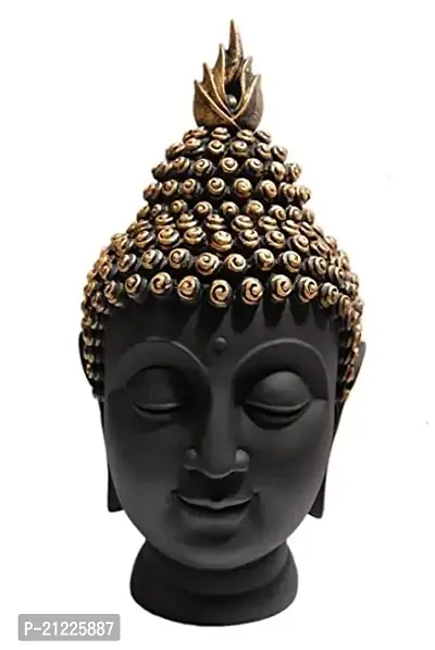Resin Buddha Head Statue - Decorative Buddha Idol Showpiece for Home Living Room Table Decoration Gifts (6L x 6W x 12H CM)-thumb0