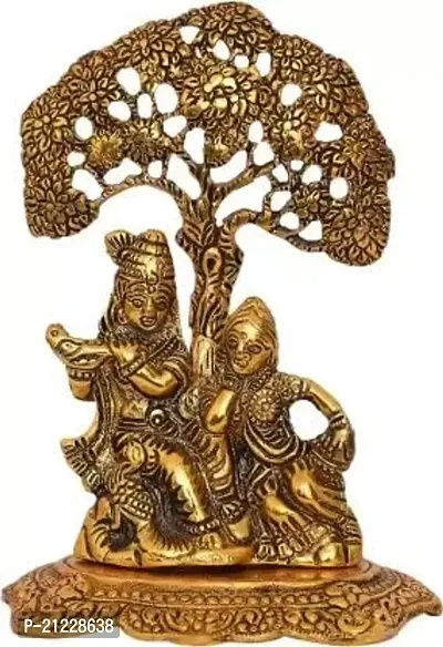 Radha Krishna Under Kadam Tree Metal Statue for Home Decoe, Showpiece Figurine,Decorative showpiece,Gift Idols-thumb0