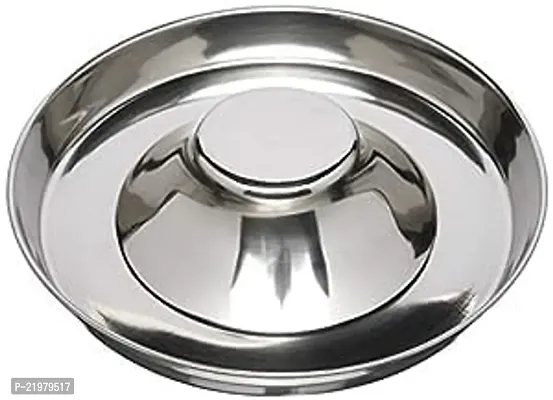 2A Digital Solutions Stainless Steel Feeding Saucer Plain Bowl for Dogs, Cats|Small|Silver|Pack of 1