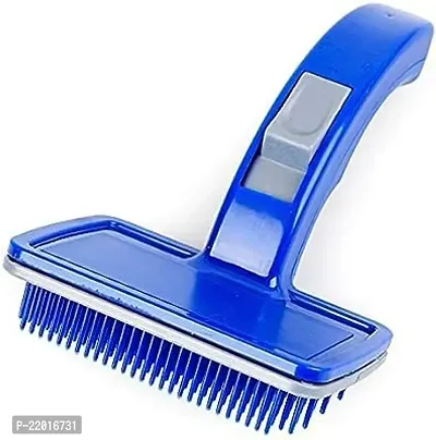 2A Digital Solutions Pet Hair Slicker Brush Soft Handle With Press Key Ideal for Long and Short Hair Dogs and Cats| Blue|Pack of 1