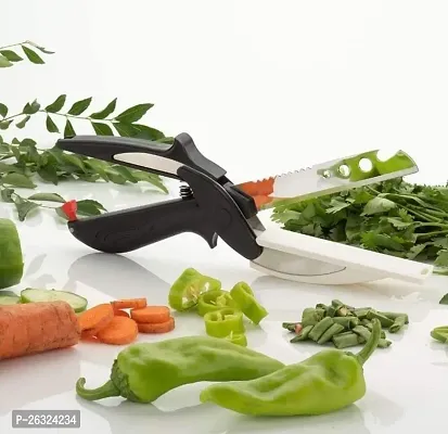 Vegetable Chopper Kitchen Scissors With Built In Cutting Board-thumb0