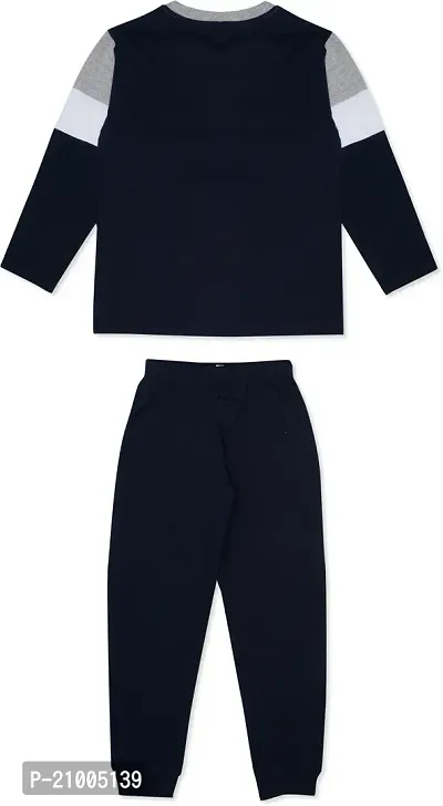 Fabulous Multicolored Cotton Blend Colourblocked T-Shirt And Track Pants For Boys-thumb3