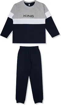 Fabulous Multicolored Cotton Blend Colourblocked T-Shirt And Track Pants For Boys-thumb1