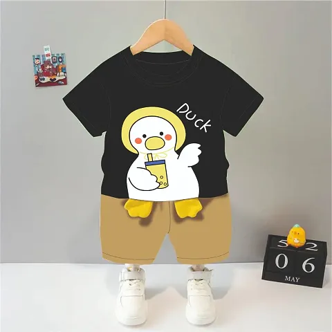 Kids Boys Outfits Baby Girl Boy Outfit Cartoon Print Tops and Shorts Pants 2PCS Clothes Set DUCK