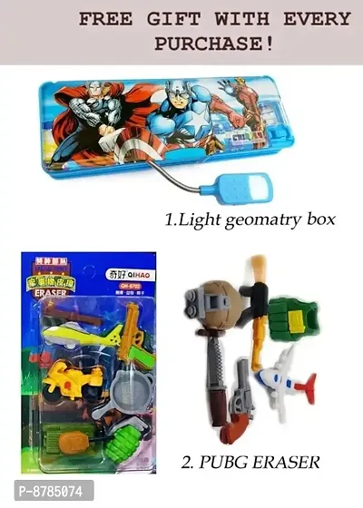 Spider Men And Avenger Light Geometry Box With Pubg Tools Shapes Erasers