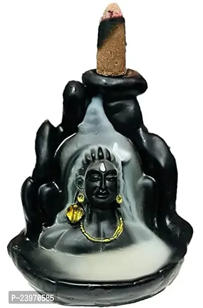 Lord Adiyogi Mahadev, Shiv Adi Shankara | Backflow Cone Incense Holder | Shiv Decorative Showpiece with 100 Free Smoke Backflow Cone For Gifting,-thumb0