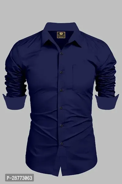 Classic Cotton Solid Casual Shirt for Men-thumb0