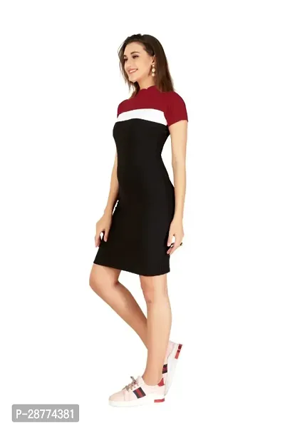 Classic Polyester Solid Dress for Women-thumb3