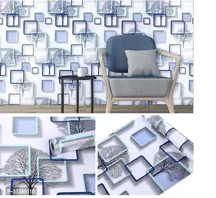 Impression Self Adhesive Modern 3D Square Pattern Peel and Stick Home Wallpaper, PVC Vinyl Waterproof HD Wallpape-thumb0