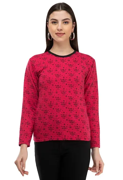 Stylish Wool Blend Round Neck Tees For Women