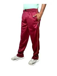 KAYU Men's Polyester Track Pants for Winters (Maroon,Bottle Green,36) Pack of 2-thumb1