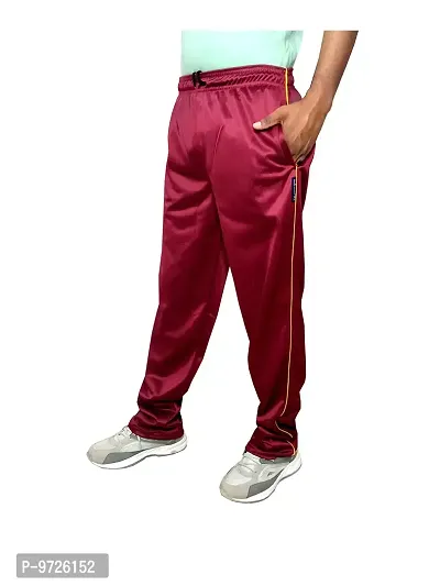 KAYU Men's Polyester Track Pants for Winters (Maroon,Bottle Green,36) Pack of 2-thumb2