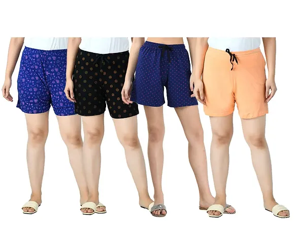 KAYU? Women's Regular Fit Solid and Shorts/Hot Pant [Pack of 4]