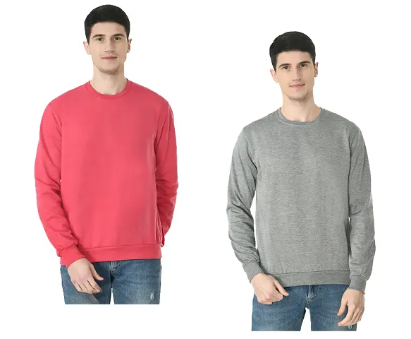 Stylish Fancy Fleece Sweatshirts For Men Pack Of 2