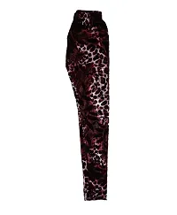 KAYU? Girl's Velvet Printed Leggings Fashionable Ultra Comfortable for Winters [Pack of 4] Dark Brown, Black, Red White, Purple-thumb1