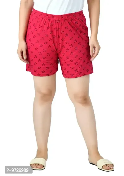 KAYU? Women's Cotton Regular Fit Solid and Printed Shorts/Hot Pant [Pack of 4] Multicolor1-thumb3