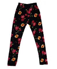 KAYU? Girl's Velvet Printed Leggings Fashionable Ultra Comfortable for Winters [Pack of 2] Black, Black Cream-thumb2