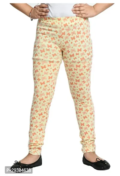 Stylish Beige Cotton Printed Leggings For Girl-thumb0