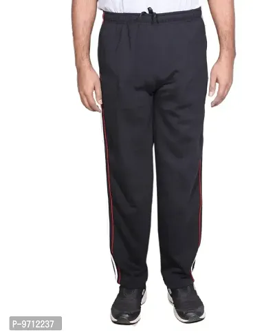 Indistar Men's Premium Cotton Warm Wollen Lower/Track Pants with 1 Zipper Pocket and 1 Open Pocket for Winter_Black_Size-40-thumb2