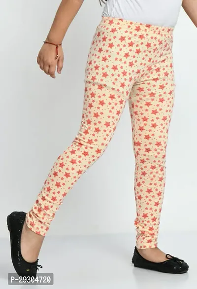 Stylish Beige Cotton Printed Leggings For Girl-thumb4