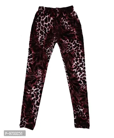 KAYU? Girl's Velvet Printed Leggings Fashionable Ultra Comfortable for Winters [Pack of 3] Red Cream, Dark Brown, Red White-thumb5