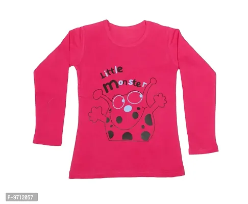 Indistar Girls Cotton Full Sleeve Printed T-Shirt_Red_Size: 14-15 Year