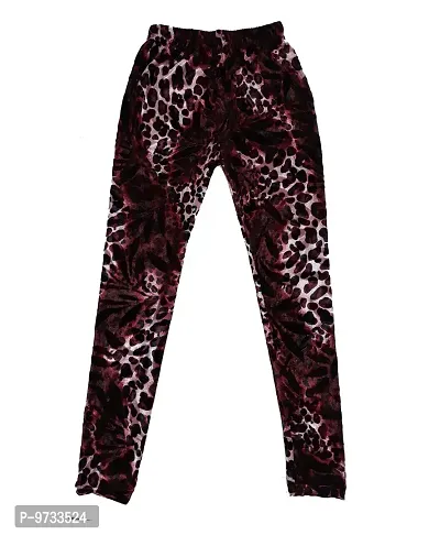 KAYU? Girl's Velvet Printed Leggings Fashionable Ultra Comfortable for Winters [Pack of 4] Red Cream, Dark Brown, Black, Brown Cream-thumb5