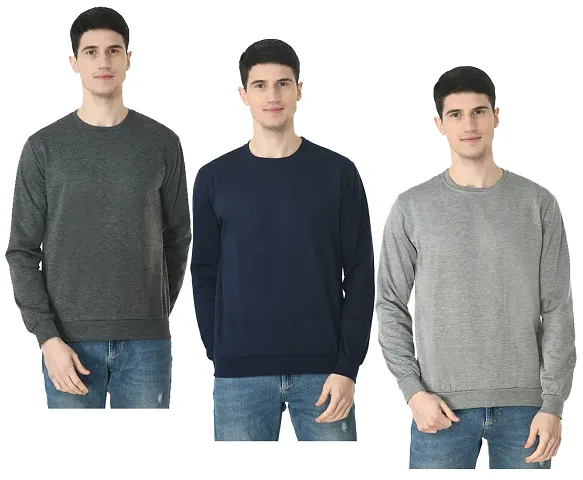 Stylish Fancy Fleece Sweatshirts For Men Pack Of 3