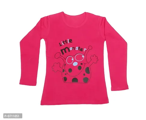 Indistar Girls Cotton Full Sleeve Printed T-Shirt_Red_Size: 12-13 Year