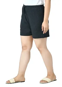 KAYU? Women's Cotton Regular Fit Solid and Printed Shorts/Hot Pant [Pack of 3] Black3, Black4, Black2-thumb4