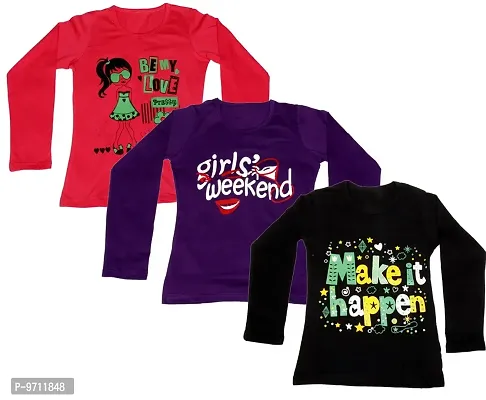 Indistar Girls Cotton Full Sleeve Printed T-Shirt (Pack of 3)_Red::Purple::Black_Size-14-15 Years-thumb0