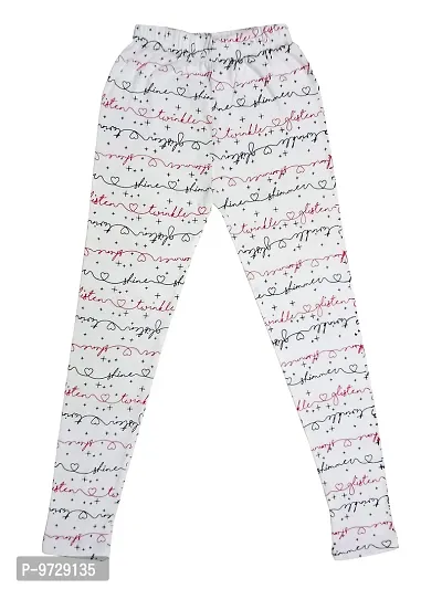 KAYU? Girl's Cotton Printed Leggings Slim Fit Cotton Stretchable Leggings [Pack of 3] Black, White1, Navy Blue-thumb4