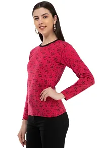 Stylish Wool Blend Printed Round Neck Tees For Women-thumb1