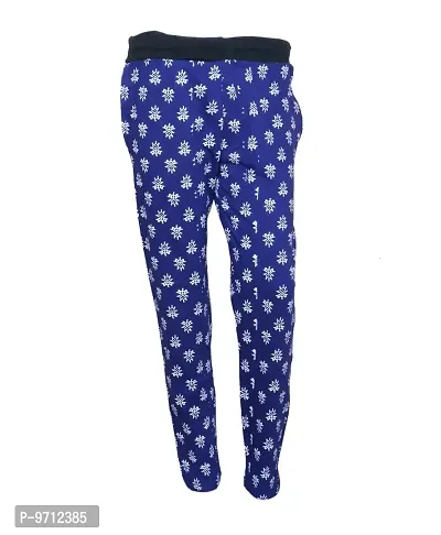 Indistar Women Cotton Printed Lower/Track Pants with 2 Open Pocket(Pack of 2)_Color-Blue/Black_Size-40_73200-1013-IW-P2-40-thumb2