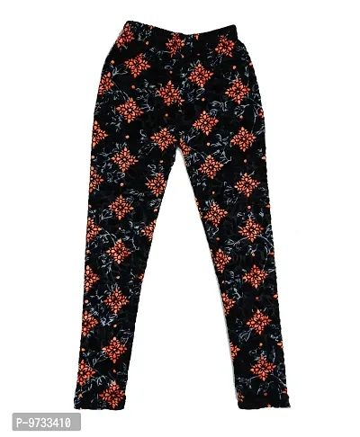 KAYU? Girl's Velvet Printed Leggings Fashionable for Winters [Pack of 4] Red Ocean, Dark Brown, Grey, Golden-thumb5