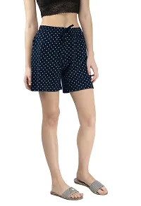 KAYU? Women's Cotton Regular Fit Solid and Printed Shorts/Hot Pant [Pack of 3] Black3, Navy Blue2, Black-thumb1