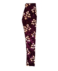 KAYU? Girl's Velvet Printed Leggings Fashionable Ultra Comfortable for Winters [Pack of 3] Purple, Blue, Brown Cream-thumb1