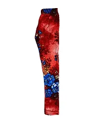 KAYU? Girl's Velvet Printed Leggings Fashionable Ultra Comfortable for Winters [Pack of 2] Red Blue, Black Cream-thumb1