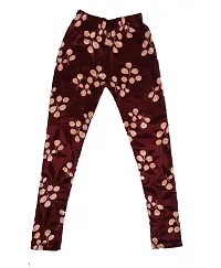 KAYU? Girl's Velvet Printed Leggings Fashionable Ultra Comfortable for Winters [Pack of 2] Navy Blue, Brown Cream-thumb4