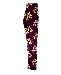 KAYU? Girl's Velvet Printed Leggings Fashionable Ultra Comfortable for Winters [Pack of 2] Dark Brown, Purple-thumb3