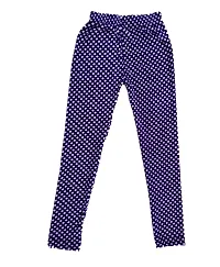 KAYU? Girl's Velvet Printed Leggings Fashionable Ultra Comfortable for Winters [Pack of 5] Navy Blue, Red Blue, Purple, Blue, Black White-thumb1