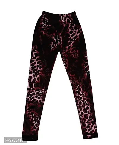 KAYU? Girl's Velvet Printed Leggings Fashionable for Winters [Pack of 4] Red Ocean, Dark Brown, Grey, Golden-thumb3