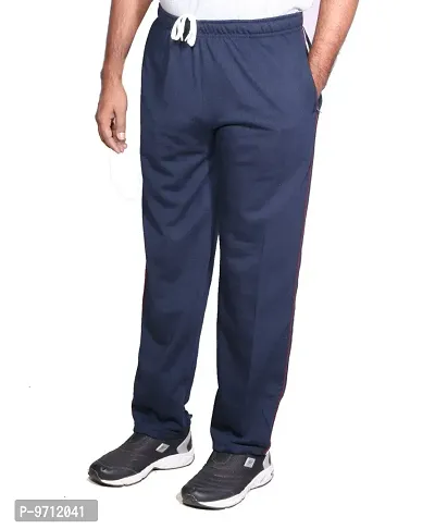 Indistar Men's Premium Cotton Warm Wollen Lower/Track Pants with 1 Zipper Pocket and 1 Open Pocket for Winter_Blue_Size-42-thumb3